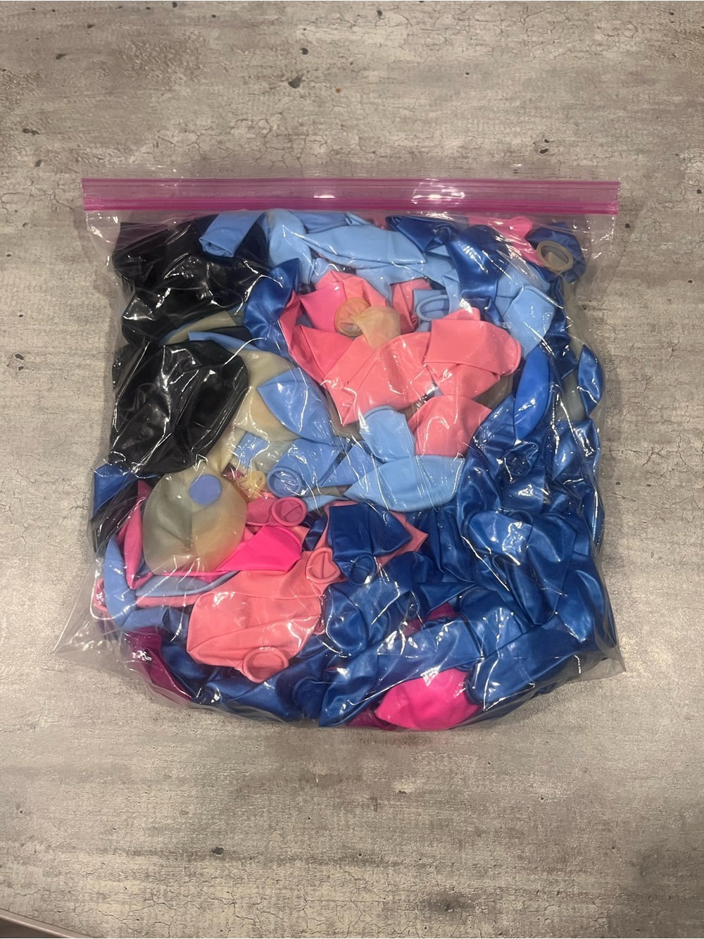 Assorted Latex Balloons - Blue, Pink, Black, Cream